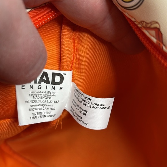 Maruchan Ramen Noodle Soup Mini Backpack Mad Engine NWT Orange Cream Print Zip - Picture 7 of 12